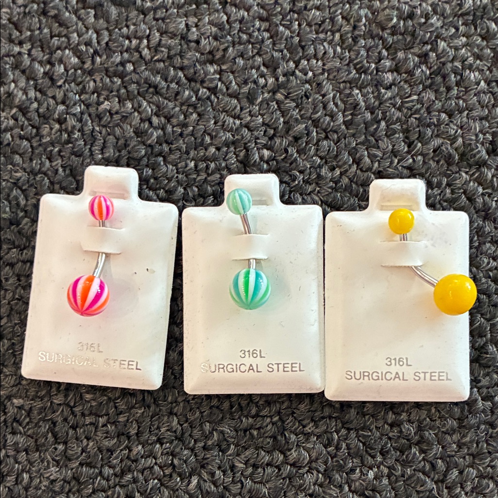 Colorful Surgical Steel Belly Rings Set
